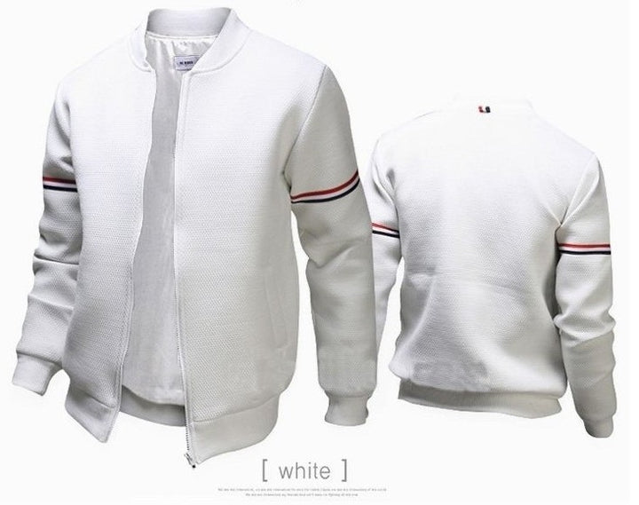 Herren urbaner Sweatjacke mit kontrastierenden Streifen und bequemen Schnitt Aliams