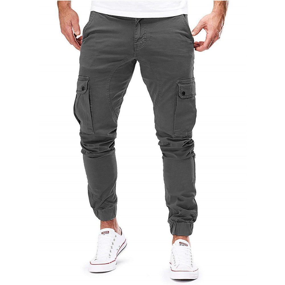 Herren Cargo-Hose mit elastischen Bündchen und multifunktionalen Taschen Aliams