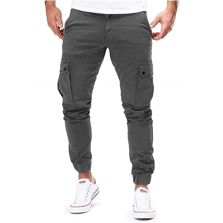 Herren Cargo-Hose mit elastischen Bündchen und multifunktionalen Taschen Aliams