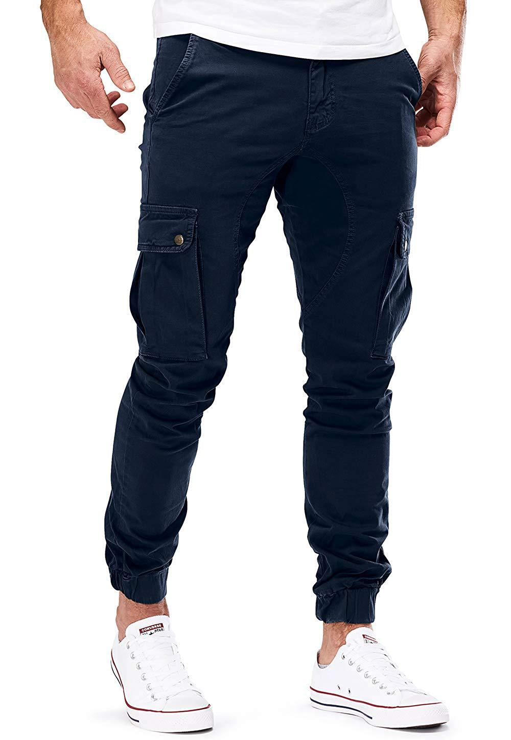 Herren Cargo-Hose mit elastischen Bündchen und multifunktionalen Taschen Aliams