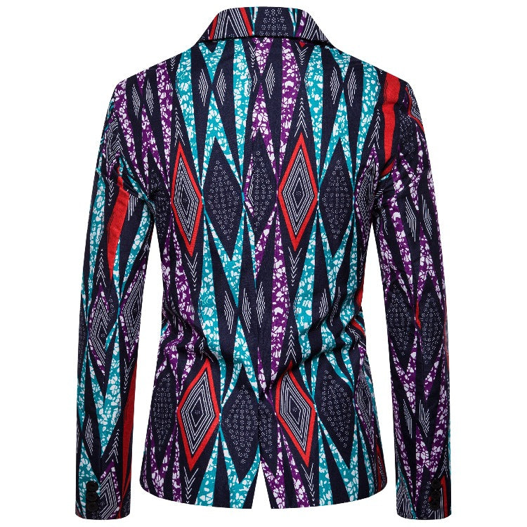 Herren Blazer mit kreativem geometrischen Muster und modernem Schnitt Aliams