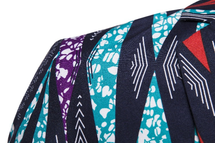 Herren Blazer mit kreativem geometrischen Muster und modernem Schnitt Aliams