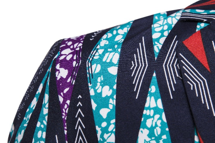 Herren Blazer mit kreativem geometrischen Muster und modernem Schnitt Aliams