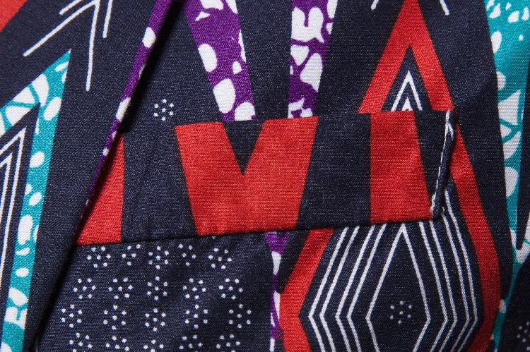 Herren Blazer mit kreativem geometrischen Muster und modernem Schnitt Aliams