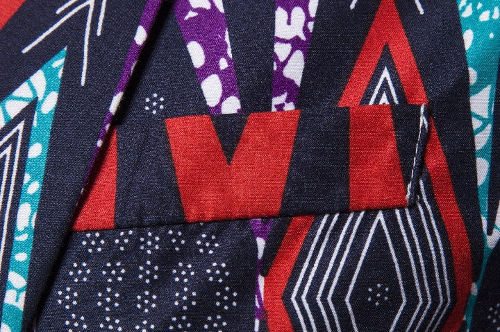 Herren Blazer mit kreativem geometrischen Muster und modernem Schnitt Aliams