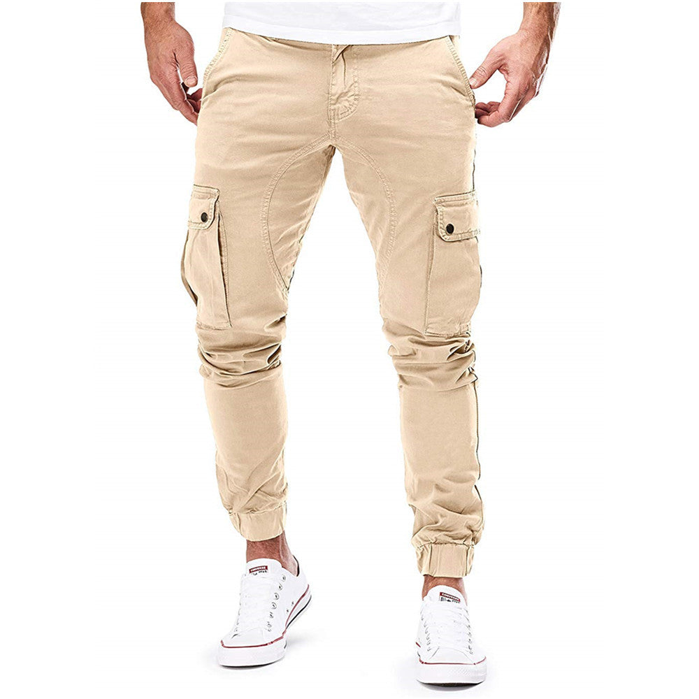 Herren Cargo-Hose mit elastischen Bündchen und multifunktionalen Taschen Aliams