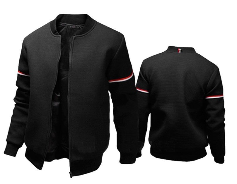 Herren urbaner Sweatjacke mit kontrastierenden Streifen und bequemen Schnitt Aliams