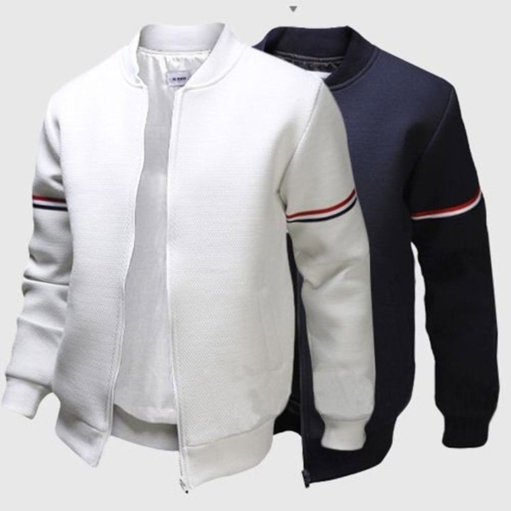 Herren urbaner Sweatjacke mit kontrastierenden Streifen und bequemen Schnitt Aliams