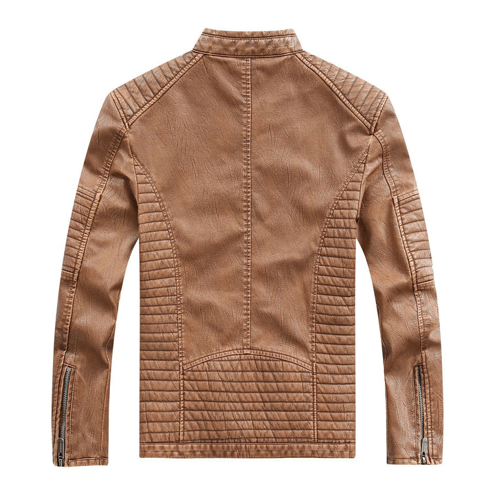 Herren stylische Bikerjacke aus Kunstleder mit detailreichen Steppnähten Aliams