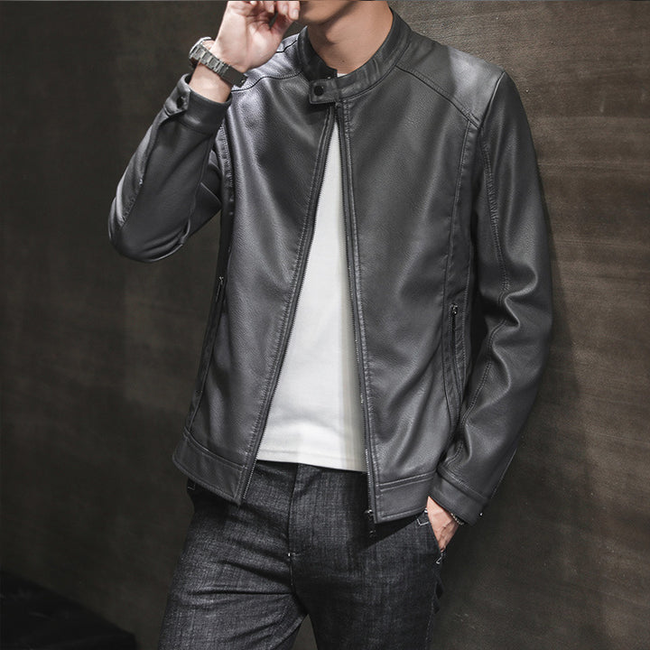 Herren elegante Kunstlederjacke mit minimalistischen Designs Aliams