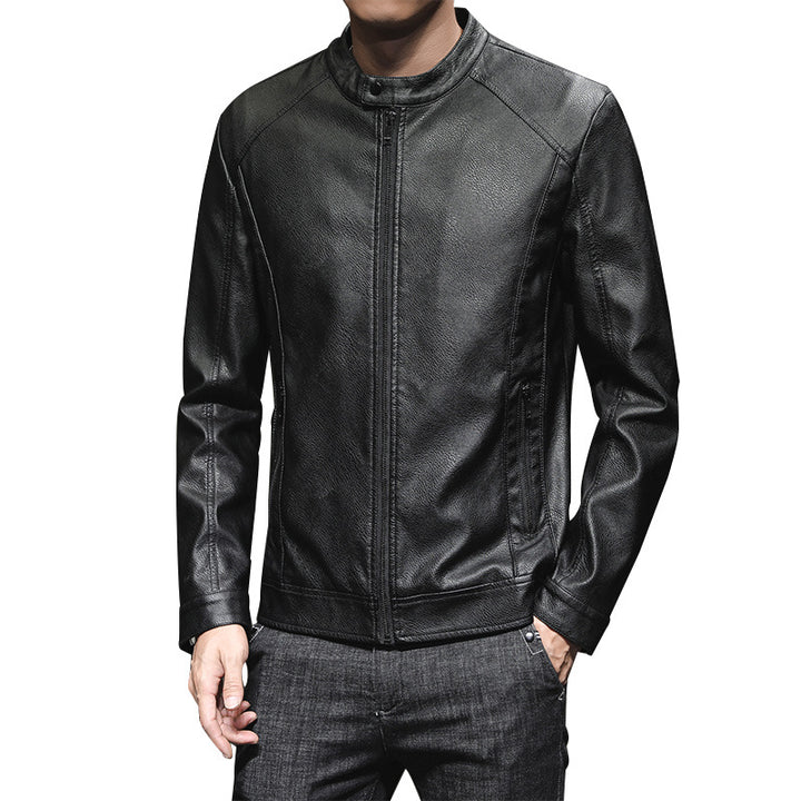 Herren elegante Kunstlederjacke mit minimalistischen Designs Aliams