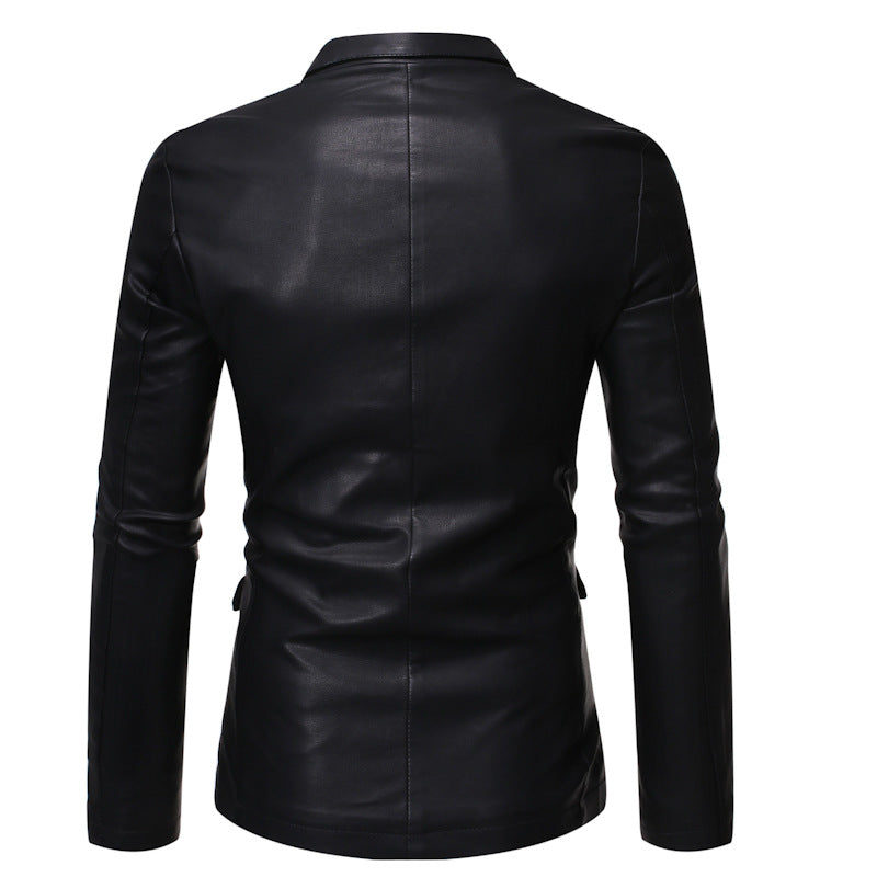 Herren elegante Kunstlederjacke mit modernem Schnitt Aliams
