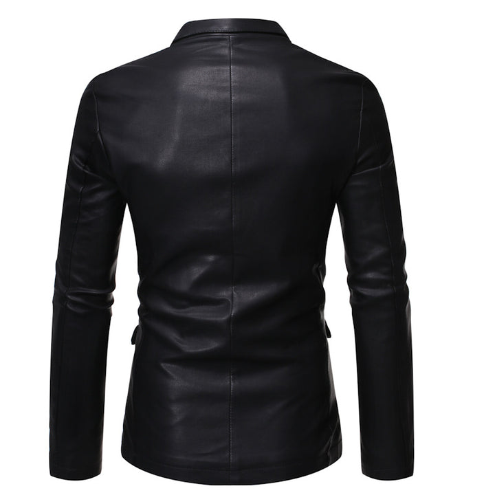 Herren elegante Kunstlederjacke mit modernem Schnitt Aliams
