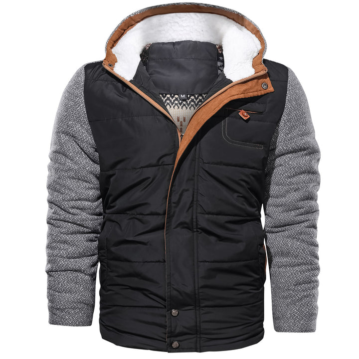 Herren sportliche Steppjacke mit Kapuze und warmem Innenfutter Aliams