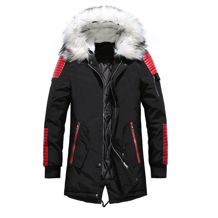Herren Winterjacke mit abnehmbarem Kunstfellkragen und vielseitigen Taschen Aliams