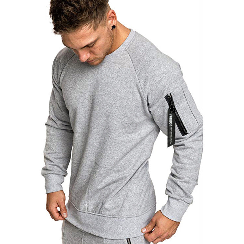 Herren sportlicher Sweatshirt mit praktischer Reißverschlusstasche Aliams