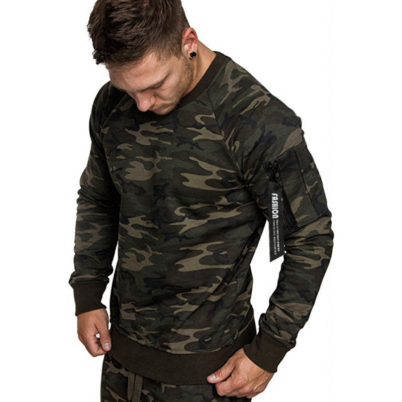Herren sportlicher Sweatshirt mit praktischer Reißverschlusstasche Aliams