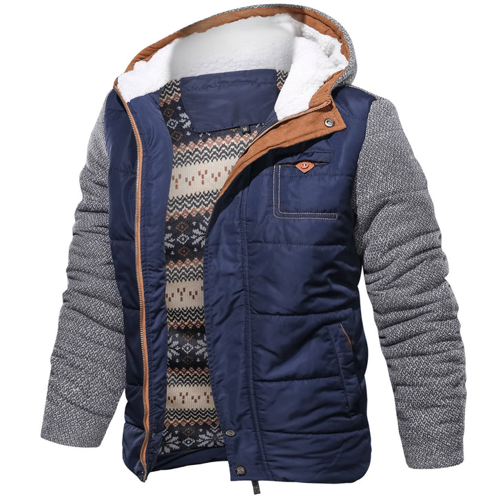 Herren sportliche Steppjacke mit Kapuze und warmem Innenfutter Aliams