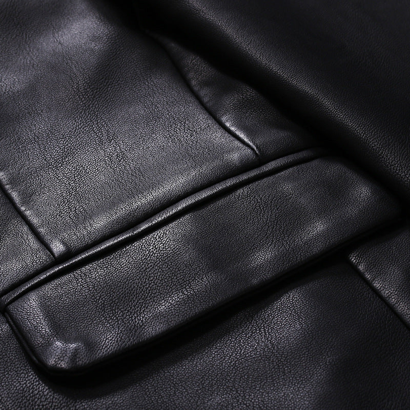 Herren elegante Kunstlederjacke mit modernem Schnitt Aliams