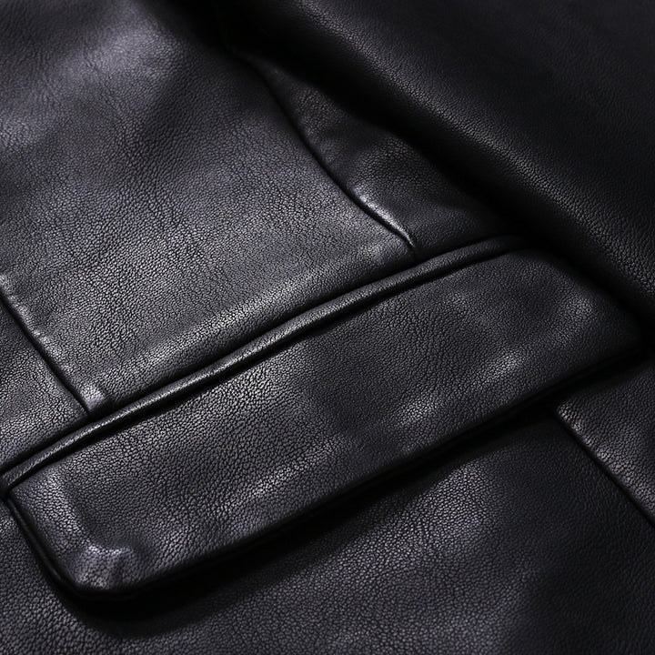 Herren elegante Kunstlederjacke mit modernem Schnitt Aliams