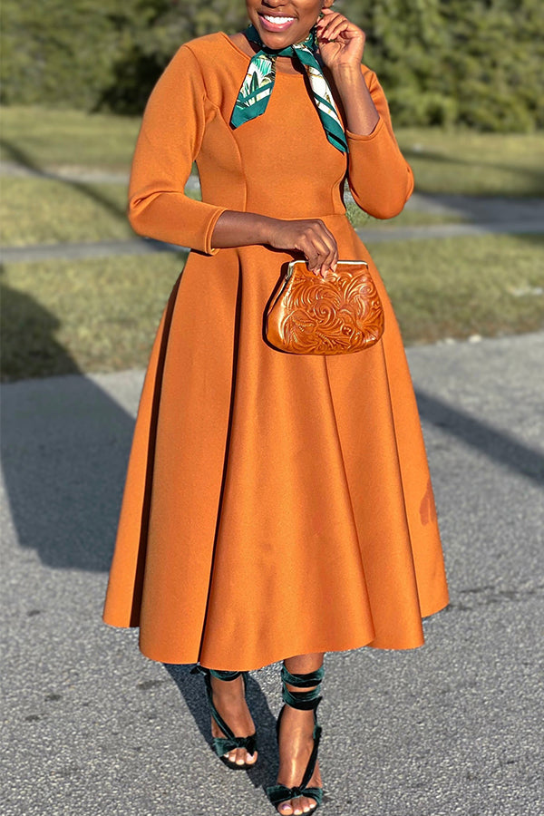 Aliams | 3/4-Ärmel Swing-Kleid