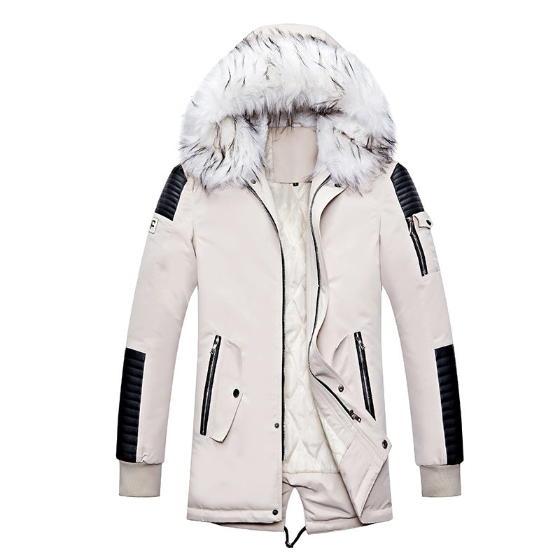 Herren Winterjacke mit abnehmbarem Kunstfellkragen und vielseitigen Taschen Aliams