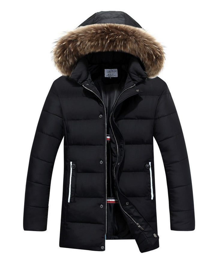 Herren Winterjacke mit abnehmbarer Kapuze und weichem Kunstfell Aliams