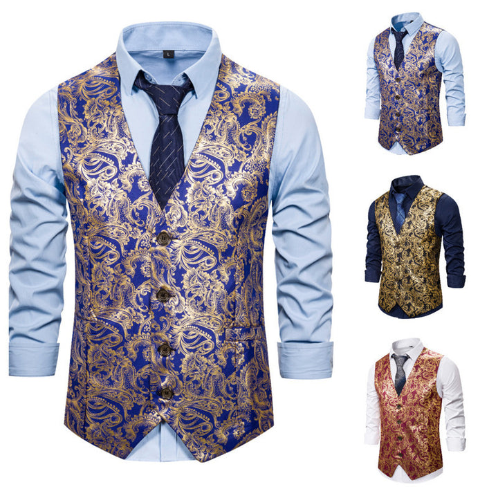 Herren elegante Brokat-Weste im luxuriösen Design Aliams