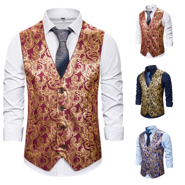 Herren elegante Brokat-Weste im luxuriösen Design Aliams