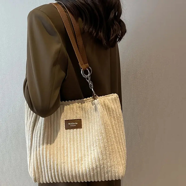 Cord Tote Bag für Damen Chic & Geräumig
