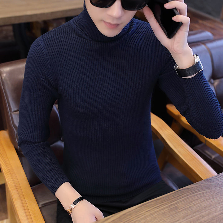 Herren Stehkragenpullover aus feinem Rippstrick Aliams