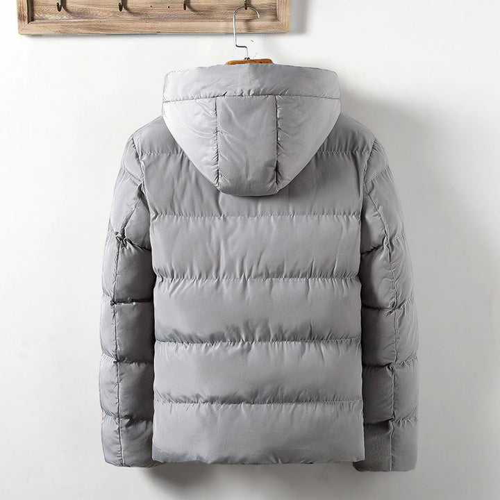 Herren gesteppte Übergangsjacke mit praktischen Taschen und verstellbarer Kapuze Aliams