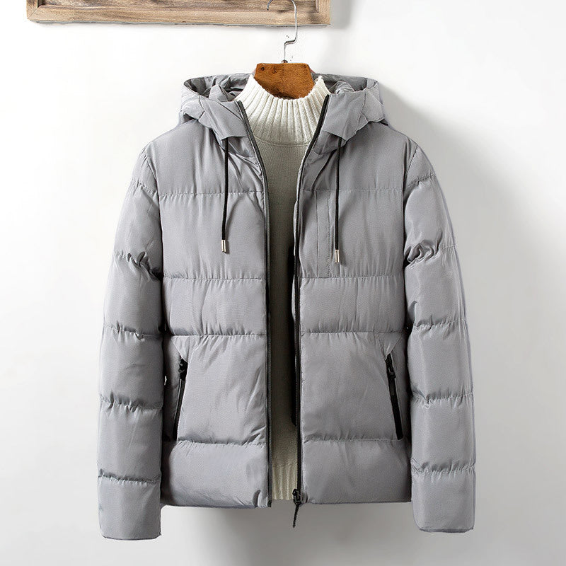 Herren gesteppte Übergangsjacke mit praktischen Taschen und verstellbarer Kapuze Aliams