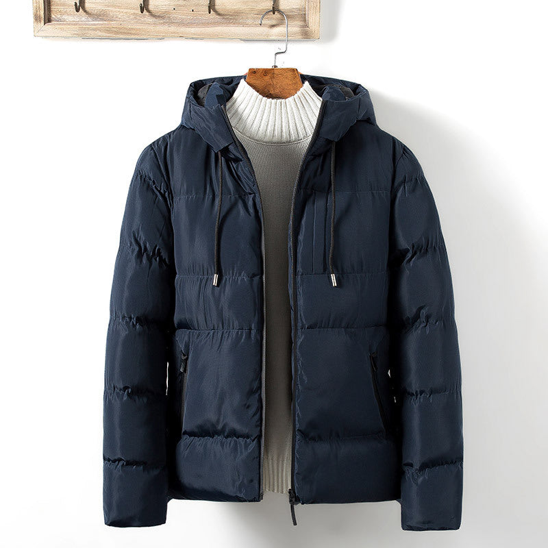 Herren gesteppte Übergangsjacke mit praktischen Taschen und verstellbarer Kapuze Aliams