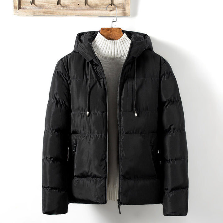 Herren gesteppte Übergangsjacke mit praktischen Taschen und verstellbarer Kapuze Aliams