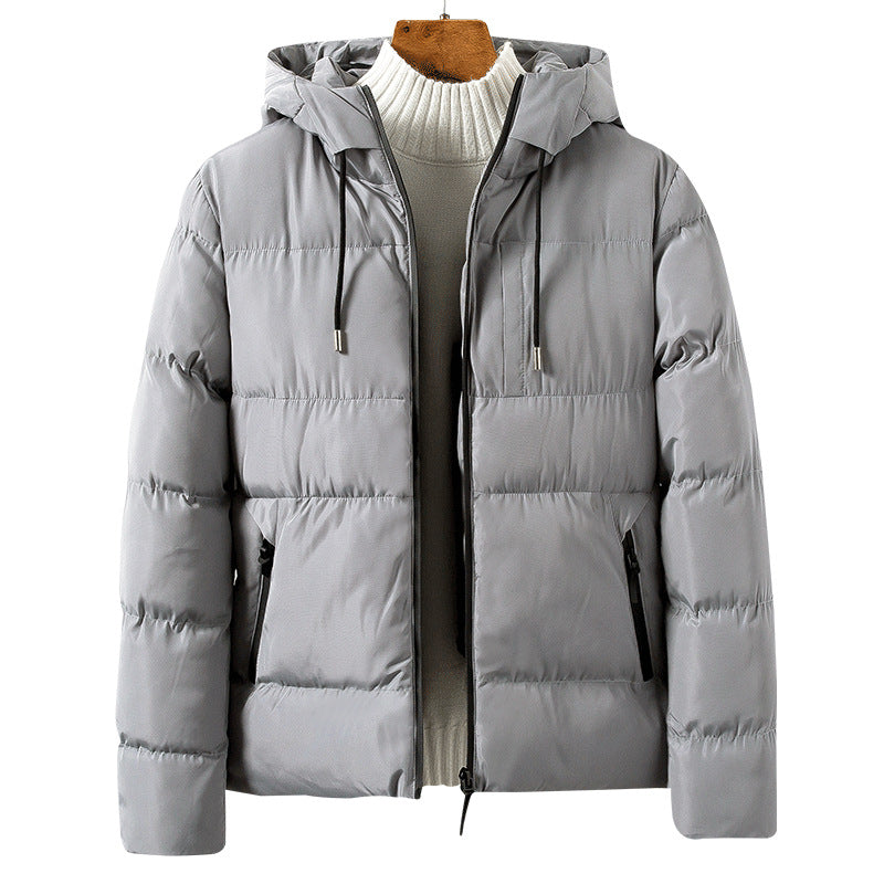 Herren gesteppte Übergangsjacke mit praktischen Taschen und verstellbarer Kapuze Aliams