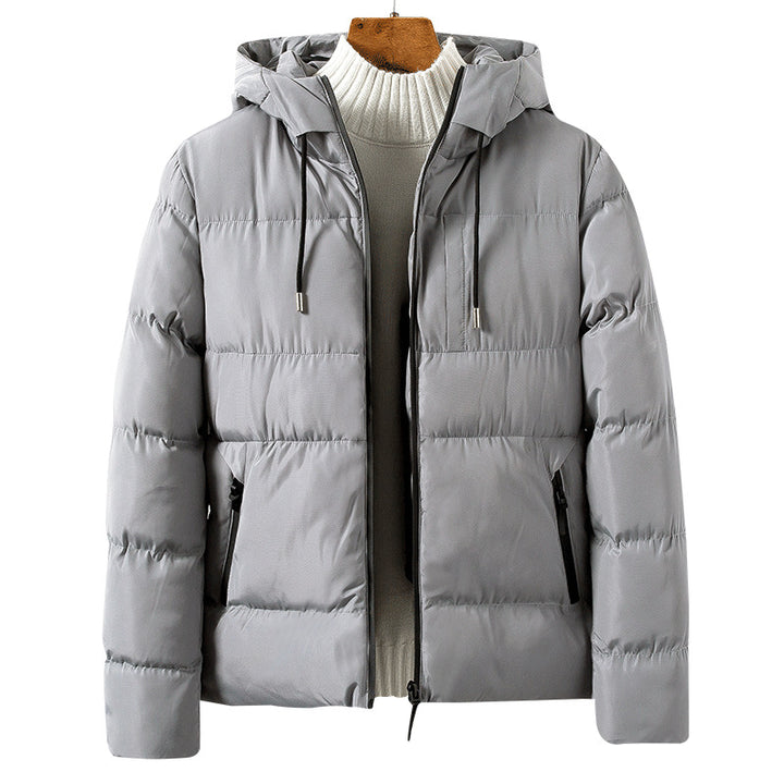 Herren gesteppte Übergangsjacke mit praktischen Taschen und verstellbarer Kapuze Aliams