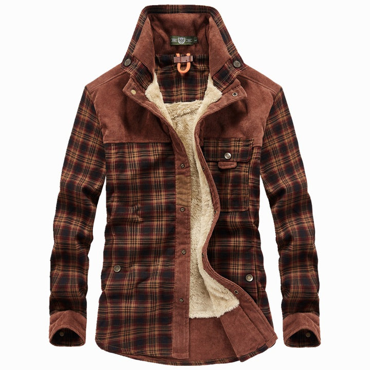 Herren Flanelljacke mit wärmendem Innenfutter und praktischen Taschen Aliams