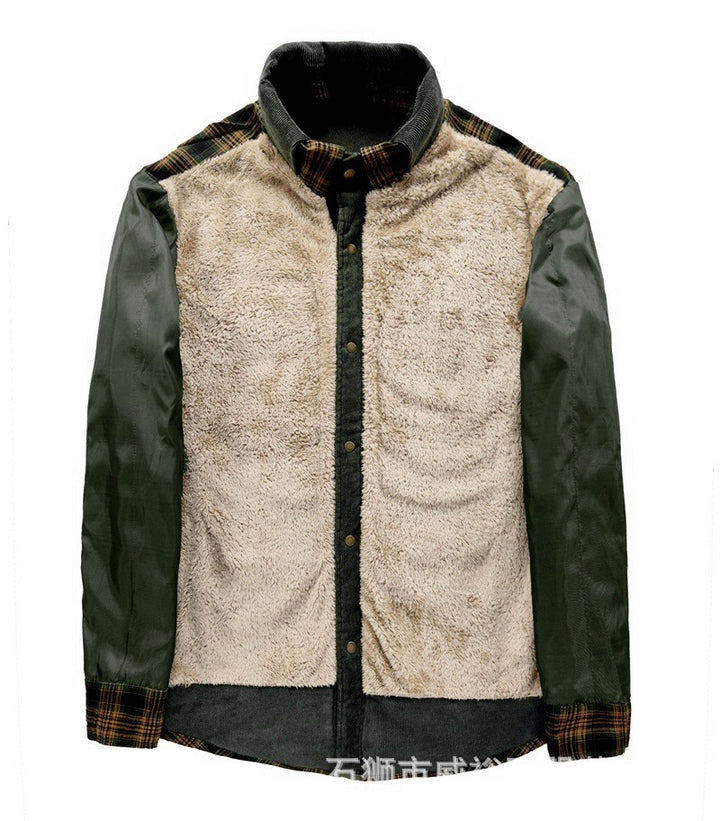 Herren Flanellhemd mit warmem Sherpa-Innenfutter und moderne Karomuster Aliams