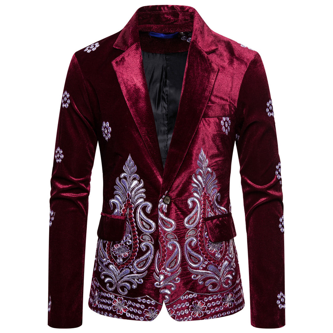 Herren edler Brokatblazer mit kunstvollem Stickdesign und luxuriösem Innenfutter Aliams