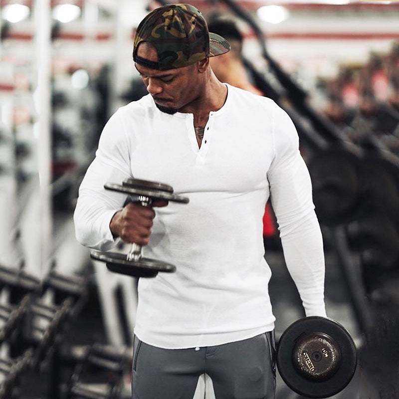 Herren elegantes Langarmshirt mit Knopfverschluss Aliams