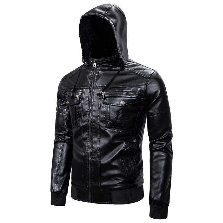 Herren Kunstlederjacke mit kuscheligem Innenfutter und praktischen Taschen Aliams
