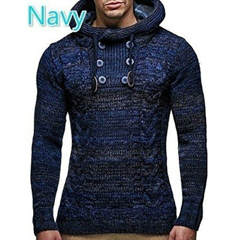 Herren Strickpullover mit hochschließendem Kragen und markantem Zopfmuster Aliams