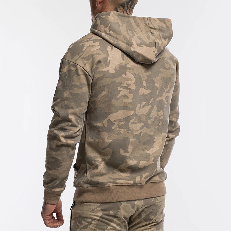 Herren Camo Kapuzenpullover aus hochwertigem Sweatstoff mit praktischer Kängurutasche Aliams