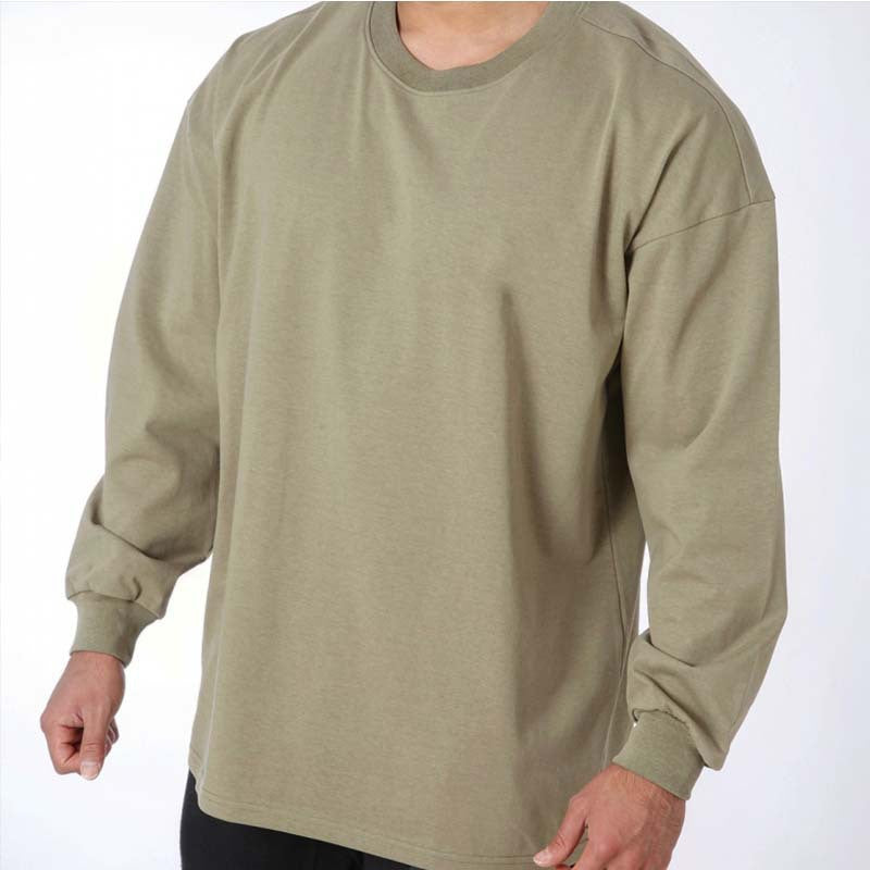 Herren Sportliches Langarm-T-Shirt aus atmungsaktivem Material Aliams