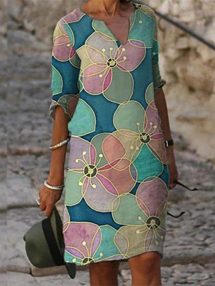 Aliams | Charmantes Leinenkleid mit Floralprint