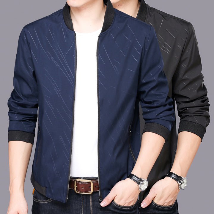 Herren sportliche Jacke mit Funktionsmaterial und gestreiftem Design Aliams