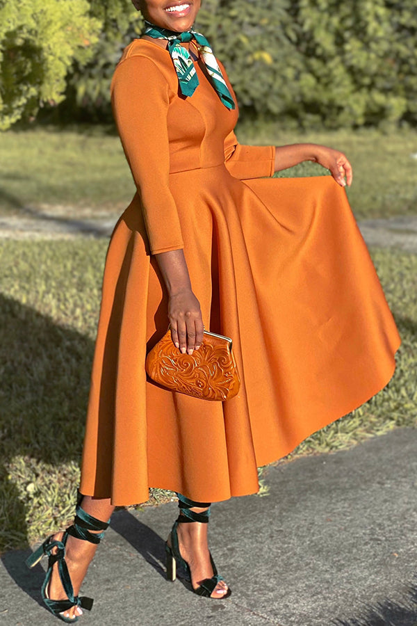 Aliams | 3/4-Ärmel Swing-Kleid
