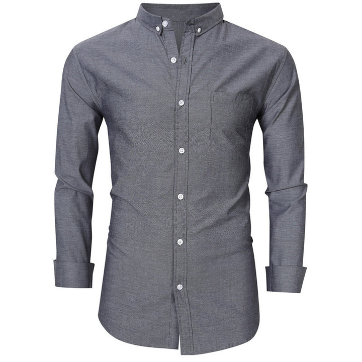 Herren Stilvolles Langarm-Hemd mit modernem Button-Down Kragen und Brusttasche Aliams