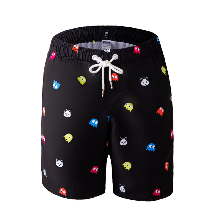 Herren Schwimmshorts mit stylischem Blattmuster Aliams